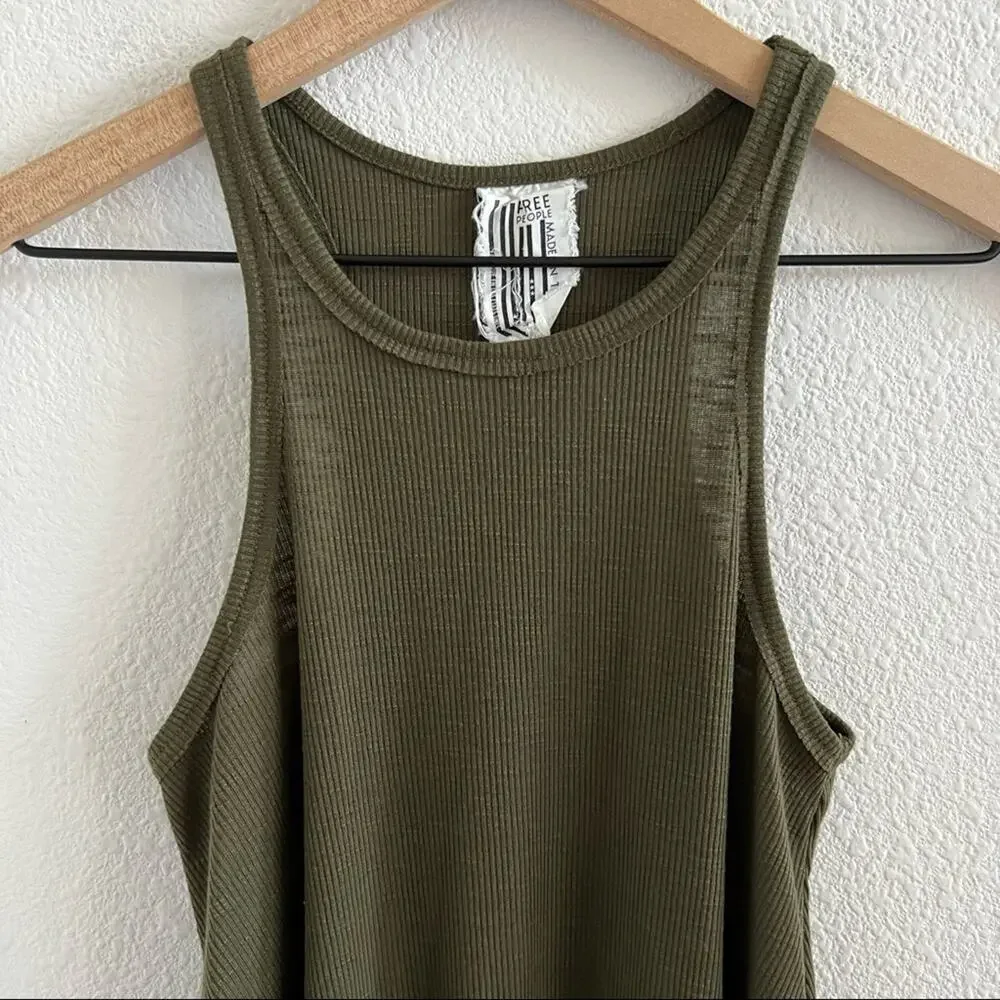 Free People We the Free High Neck Muscle Ribbed Tank XS